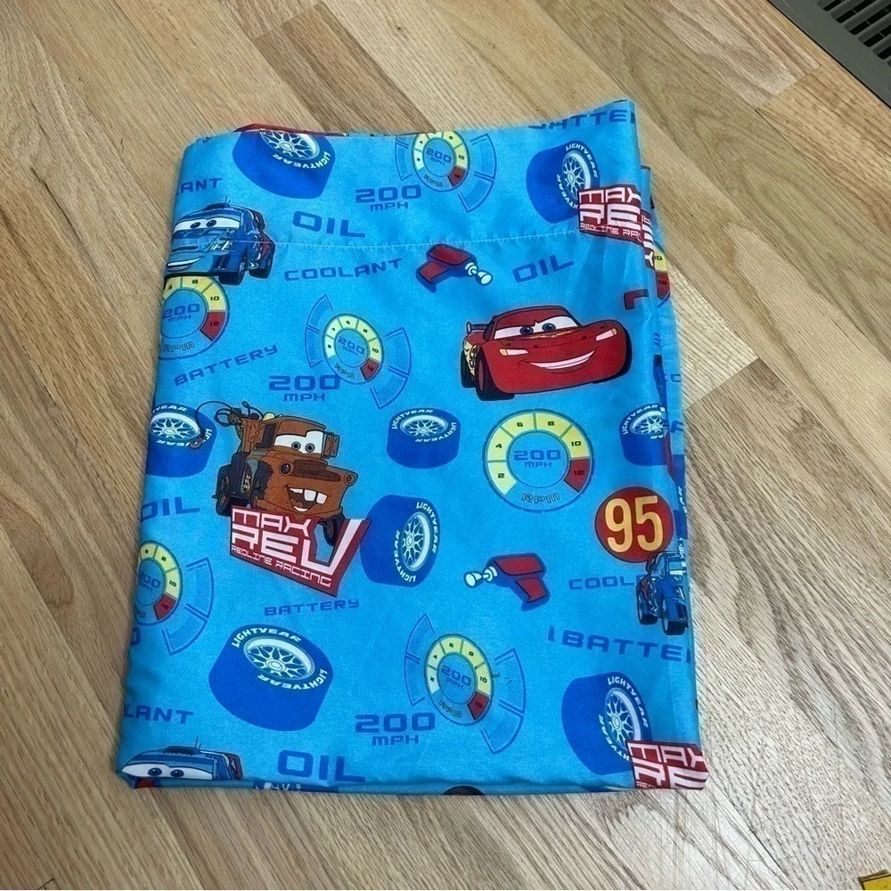 Disney Lightning McQueen Flat Sheet Blue Kids Bedding Cars